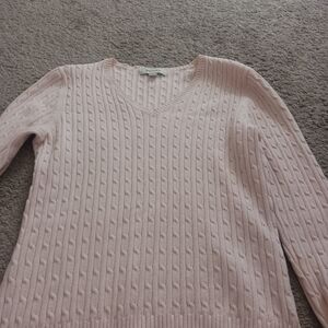 Merona Cream V-Neck Cable Knit Sweater